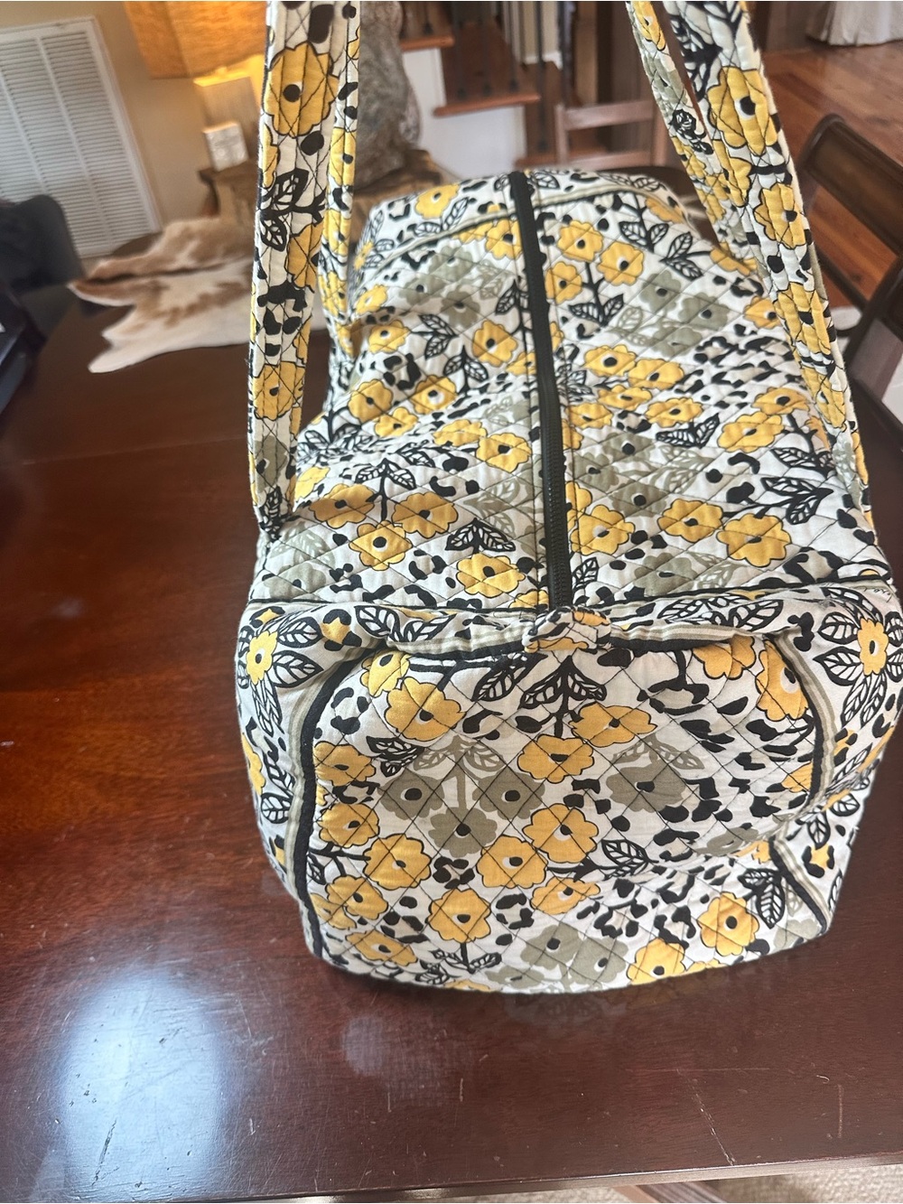 Vera Bradley Quilted Floral Weekender Bag - Yellow Floral - Picture 5 of 9